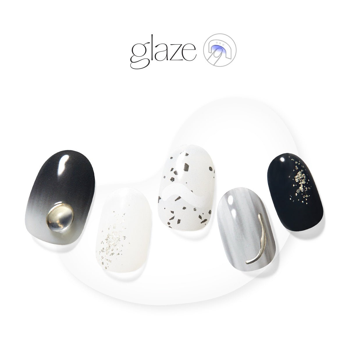Black Pebble - Glaze Art - Manicure - Dashing Diva Singapore