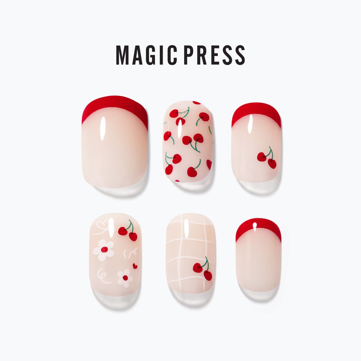 Cherry Flower - Magic Press Art - Manicure - Dashing Diva Singapore
