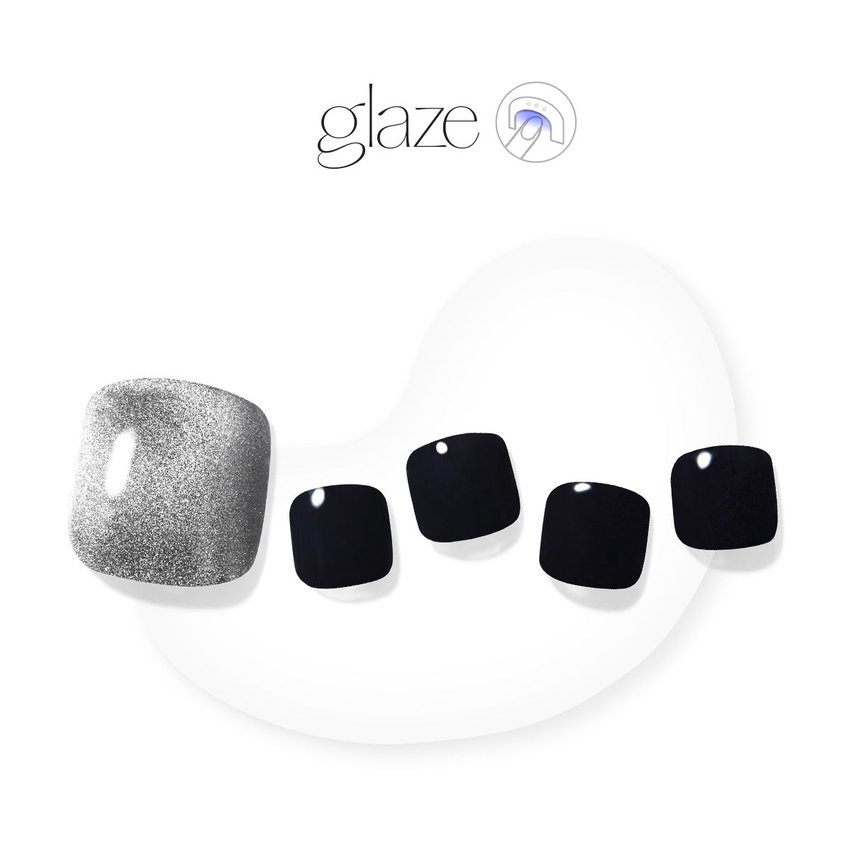 Glint Black Pedi - Glaze Art - Pedicure - Dashing Diva Singapore