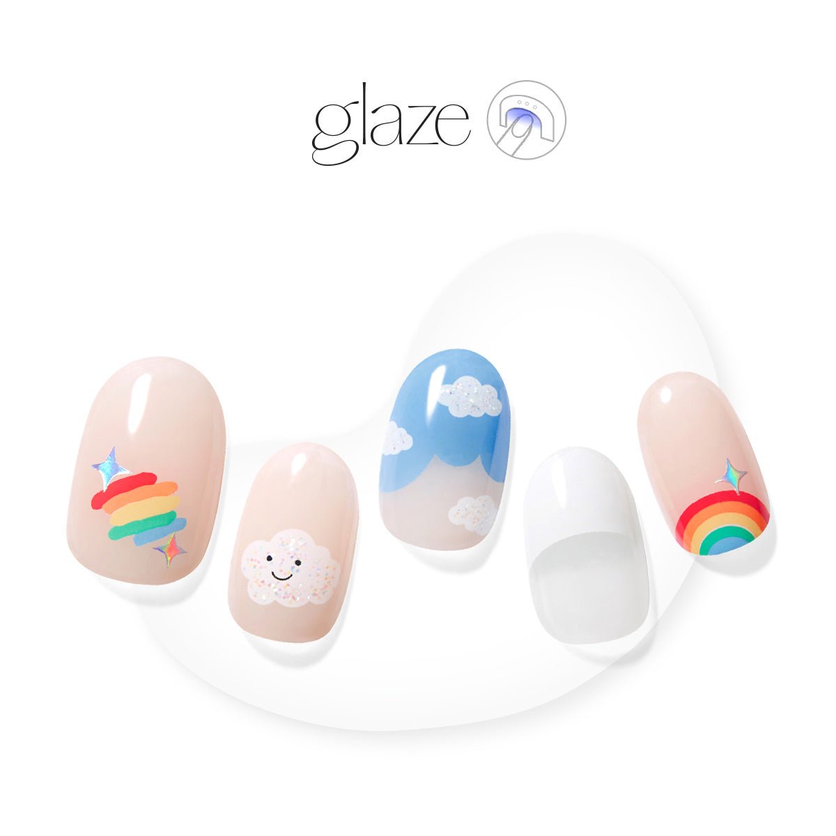 Happy Rainbow - Glaze Art - Manicure - Dashing Diva Singapore