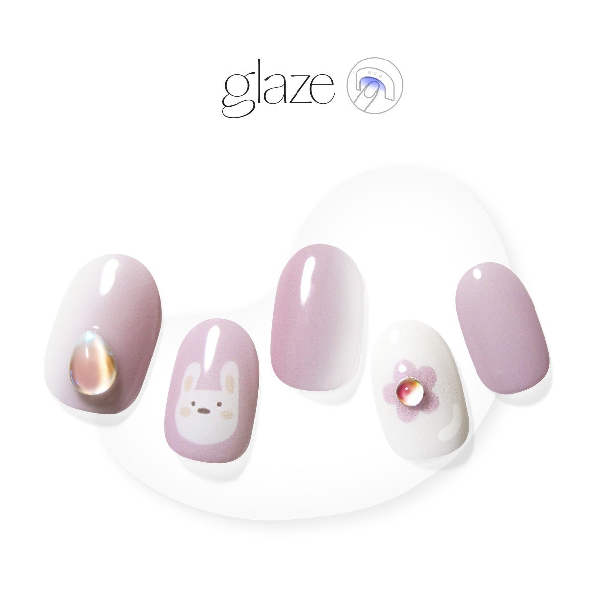Lavender Rabbit - Glaze Art - Manicure - Dashing Diva Singapore