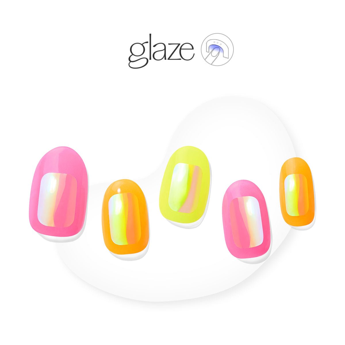 Neon Candy (Long) - Glaze Art - Manicure - Dashing Diva Singapore