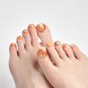 Orange Flakes - Glaze Art - Pedicure - Dashing Diva Singapore