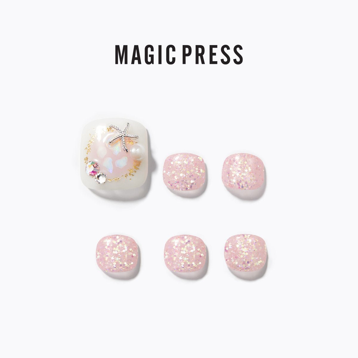 Pink Beach - Magic Press Premium - Pedicure - Dashing Diva Singapore
