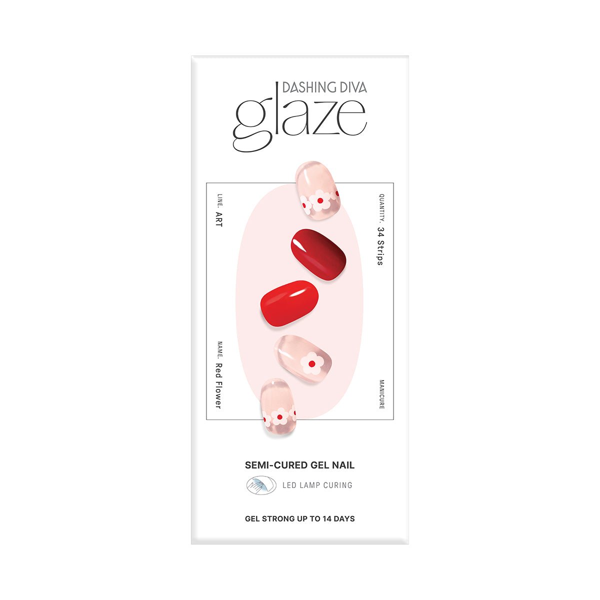 Red Flower - Glaze Art - Manicure - Dashing Diva Singapore