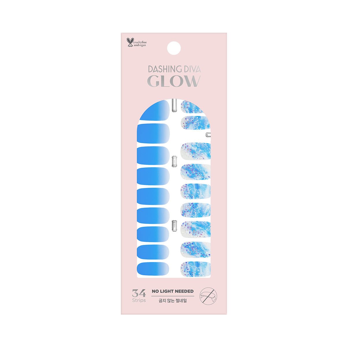 Shiny Blue - Glow Gel Sticker - Manicure - Dashing Diva Singapore