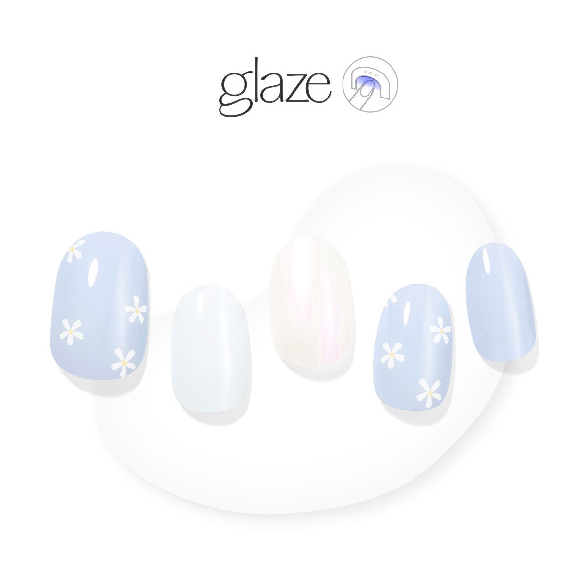 Sky Bloom - Glaze Art - Manicure - Dashing Diva Singapore