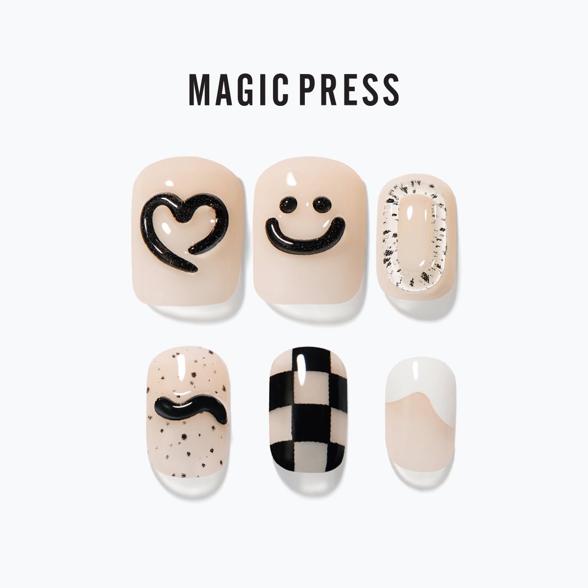 Smile Heart - Magic Press Art - Manicure - Dashing Diva Singapore
