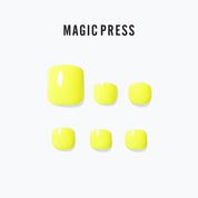 Summer Neon Yellow - Magic Press Art - Pedicure - Dashing Diva Singapore